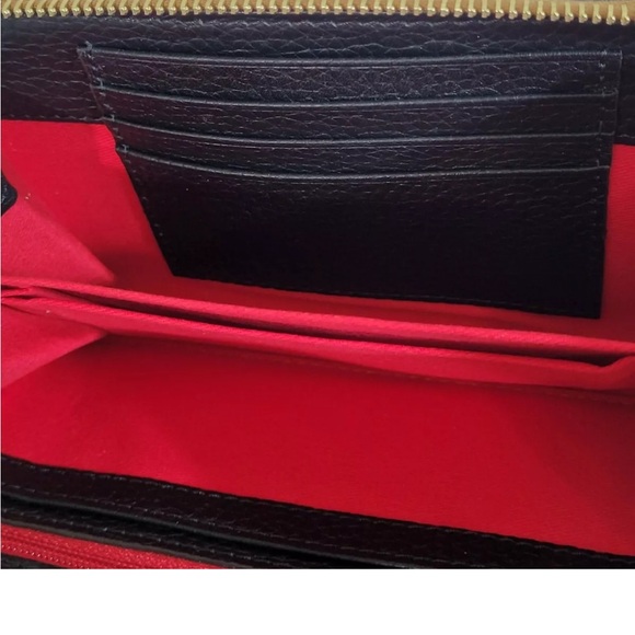 NWT! Dooney & Bourke Black & Brown Leather Zip Around Wristlet/Wallet - Picture 4 of 6